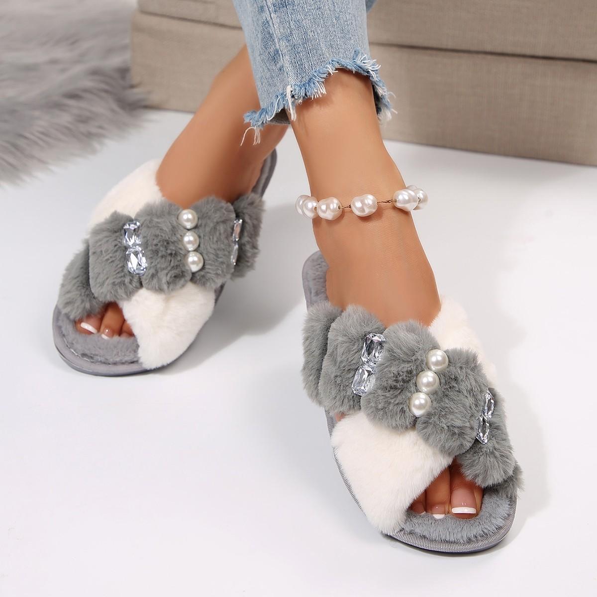 Fashion Fashion Mix Color Faux Fur Slides Women 2025 Winter Luxury Pearl Glitter Cotton Indoor Slippers Warm Short Plush Slippers 40-41 серый
Fashion Fashion Mix Color Faux Fur Slides Women 2025 Winter Luxury Pearl Glitter Cotton Indoor Slippers Warm Short Plush Slippers 40-41 серый