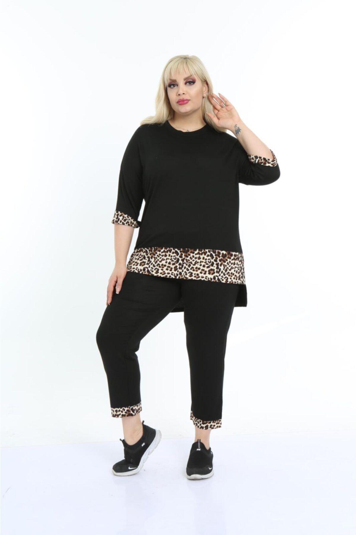 Women s Fashion Big Size Tracksuit Set Plus Size Black Capri Tracksuit with Leopard Pattern 3XL/4XL
Women s Fashion Big Size Tracksuit Set Plus Size Black Capri Tracksuit with Leopard Pattern 3XL/4XL