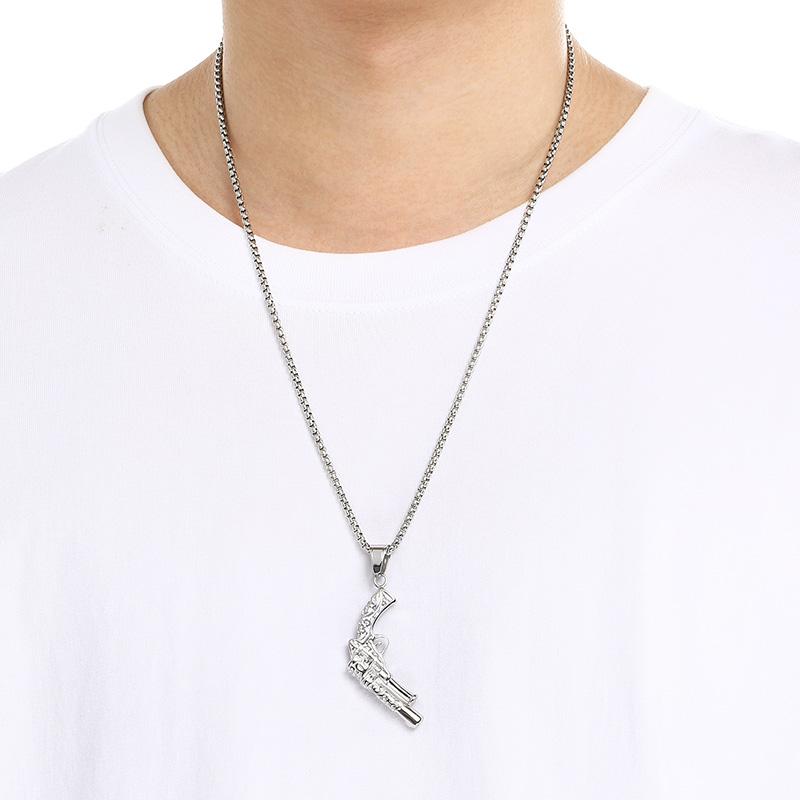 Larger Stainless Steel Gun Charm Pendant Necklace for Men Hip Hop Gold Color Party Jewelry Chunky Rock Boy Gift 60cm
Larger Stainless Steel Gun Charm Pendant Necklace for Men Hip Hop Gold Color Party Jewelry Chunky Rock Boy Gift 60cm