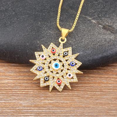 Nidin Light Luxury Gold Plated Zircon Jewelry Necklace Pendant Sun Flower Hamsa Evil Eye Neck for Women Collier Femme Gifts
Nidin Light Luxury Gold Plated Zircon Jewelry Necklace Pendant Sun Flower Hamsa Evil Eye Neck for Women Collier Femme Gifts