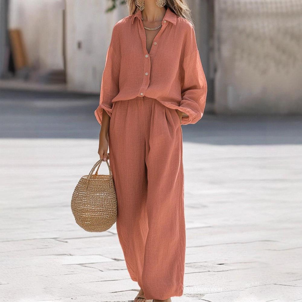 New Style Casual Collar Long-sleeved Shirt and Long Pants Women s Set 3XL червоний/помаранчевий
New Style Casual Collar Long-sleeved Shirt and Long Pants Women s Set 3XL червоний/помаранчевий