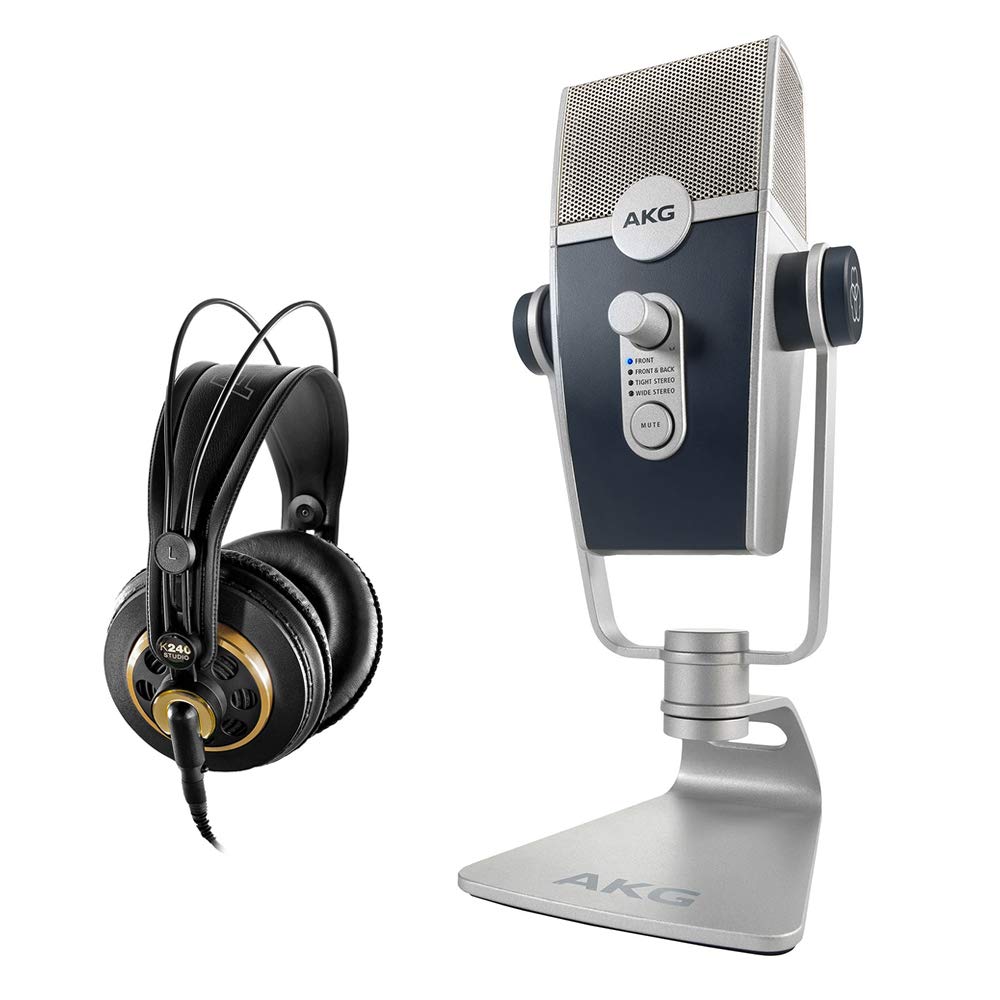 AKG Lyra Multi-Pattern USB Condenser Microphone K 240 Studio Pro Headphone Set
AKG Lyra Multi-Pattern USB Condenser Microphone K 240 Studio Pro Headphone Set