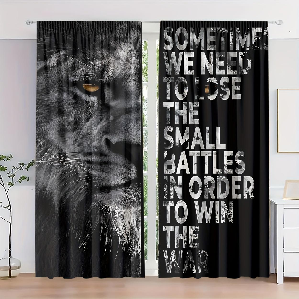 Set Of 2 Lion Print Polyester Curtains Design Easy Hanging Home Decor Perfect Bedroom Office Sheer Made Sleeping Area Window Treatment W100*H70(CM)-Grommet top&1PCS
Set Of 2 Lion Print Polyester Curtains Design Easy Hanging Home Decor Perfect Bedroom Office Sheer Made Sleeping Area Window Treatment W100*H70(CM)-Grommet top&1PCS