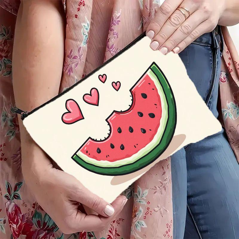 Cute Bitten Watermelon & Hearts Makeup Bag - Soft Cosmetic Pouch with Zipper Closure, Lightweight Travel Toiletry Suitable
Cute Bitten Watermelon & Hearts Makeup Bag - Soft Cosmetic Pouch with Zipper Closure, Lightweight Travel Toiletry Suitable