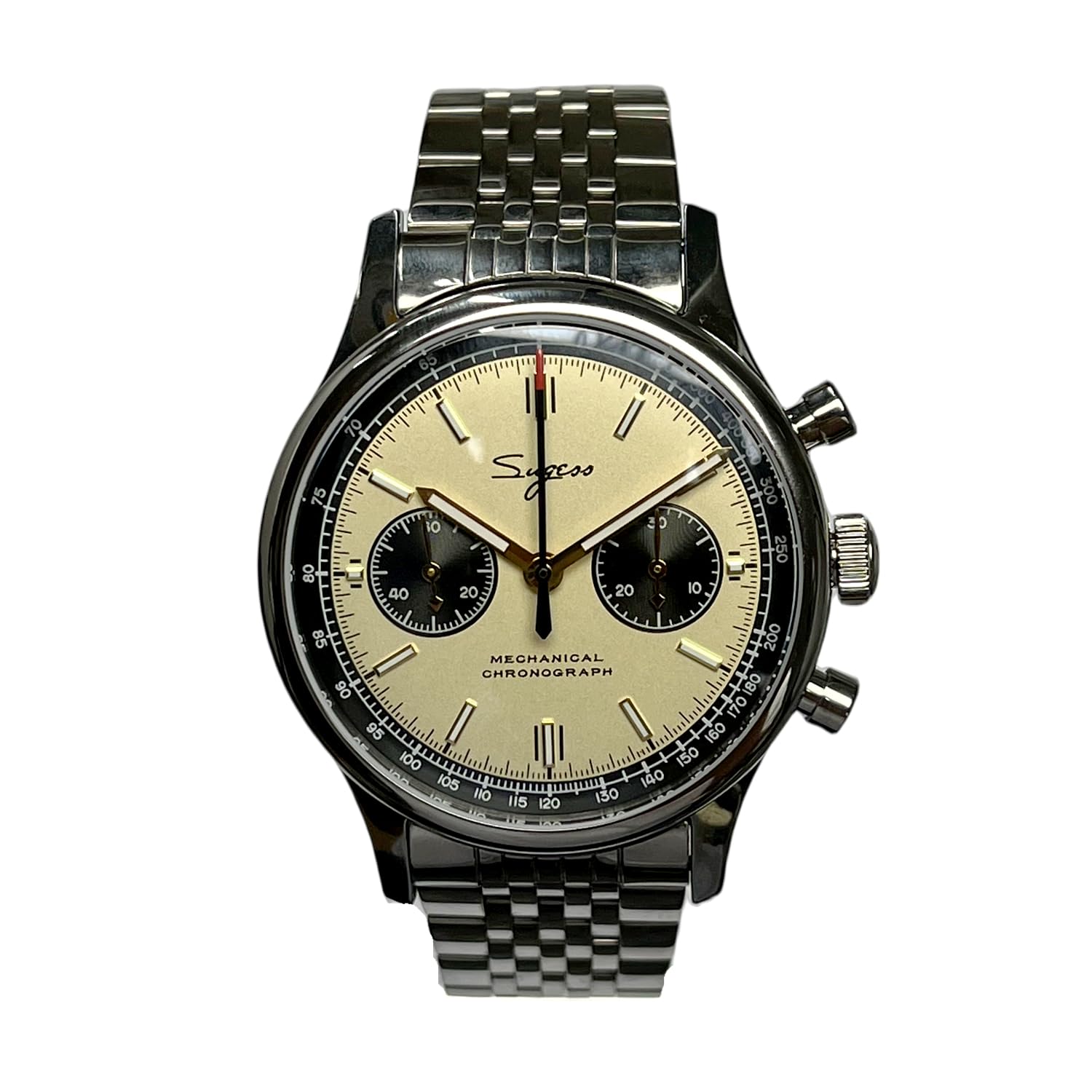 SUGESS Годинник з хронографом Механічний аналоговий годинник Panda Dial Pilot Ремінець із нержавіючої сталі Розкішна спинка Стильний популярний Регулятор на лебединій шиї 40 мм для чоловіків золотий
SUGESS Годинник з хронографом Механічний аналоговий годинник Panda Dial Pilot Ремінець із нержавіючої сталі Розкішна спинка Стильний популярний Регулятор на лебединій шиї 40 мм для чоловіків золотий