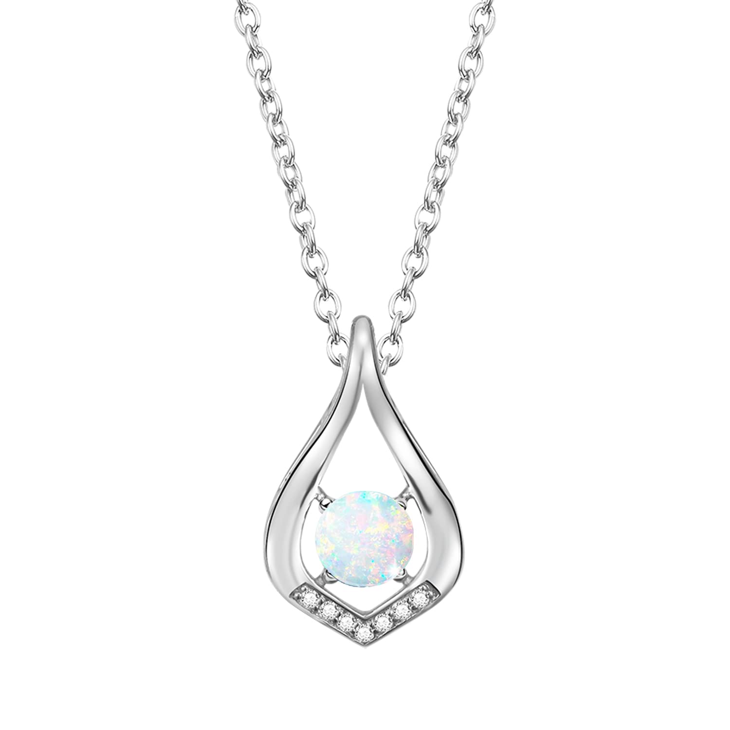 Opal Necklace October Birthstone Drop Motif Platinum Plated Silver 925 Jewelry Accessory Birthday Christmas Day Present Gift Wrapping Included
Opal Necklace October Birthstone Drop Motif Platinum Plated Silver 925 Jewelry Accessory Birthday Christmas Day Present Gift Wrapping Included