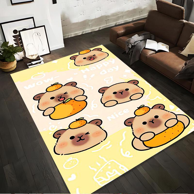 Cute Cartoon Bear Carpet with Orange Fruit Pattern for Kids Room Decor Suitable for use as an anti-slip for living room bedroom sofas 40x60cm( 15x23in )
Cute Cartoon Bear Carpet with Orange Fruit Pattern for Kids Room Decor Suitable for use as an anti-slip for living room bedroom sofas 40x60cm( 15x23in )