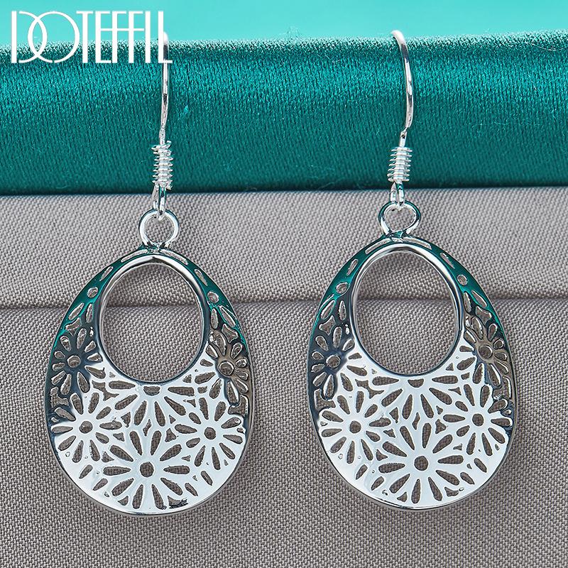 925 стерлингового серебра ажурные цветочные серьги Модные ювелирные изделия
925 стерлингового серебра ажурные цветочные серьги Модные ювелирные изделия