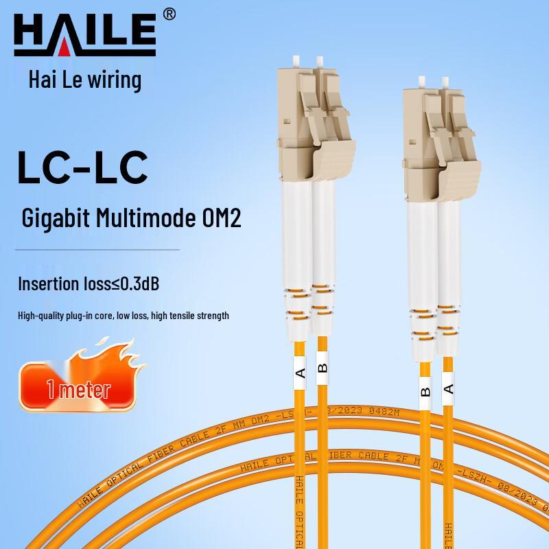 HAILE Gigabit OM2 Dual-Core Multimode Fiber Optic Patch Cable 1m
HAILE Gigabit OM2 Dual-Core Multimode Fiber Optic Patch Cable 1m