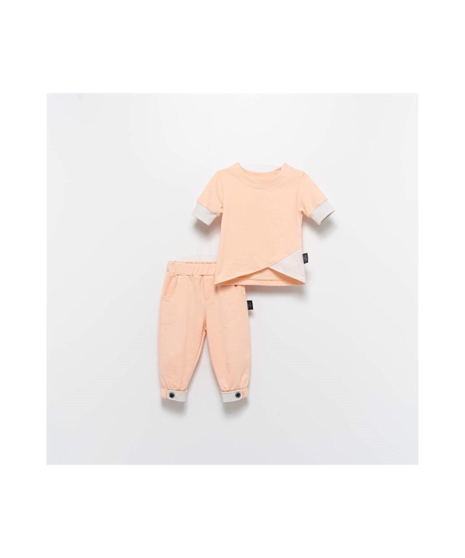 Moinoi Buttoned Salmon Kids Bottom Top 2 Set 
Moinoi Buttoned Salmon Kids Bottom Top 2 Set