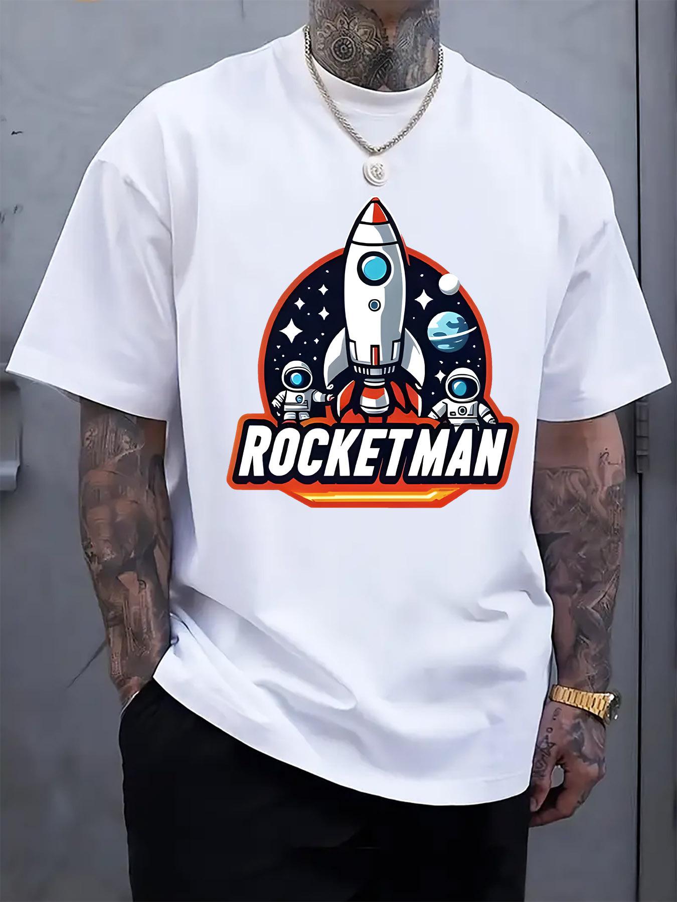 Rocketman Graphic T-shirt - White Casual Crew Neck Short Sleeve Tee with Space-Themed Design XXXL
Rocketman Graphic T-shirt - White Casual Crew Neck Short Sleeve Tee with Space-Themed Design XXXL
