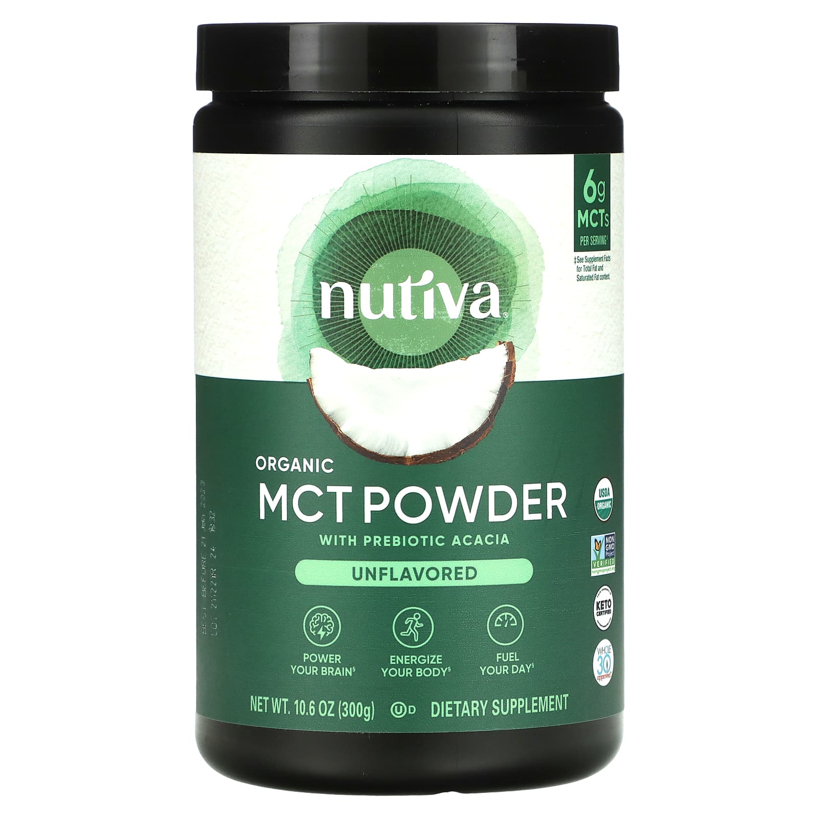 Nutiva, Органічний порошок тригліцеридів середнього ланцюга, Без смаку, 10,6 унції (300 г)
Nutiva, Органічний порошок тригліцеридів середнього ланцюга, Без смаку, 10,6 унції (300 г)