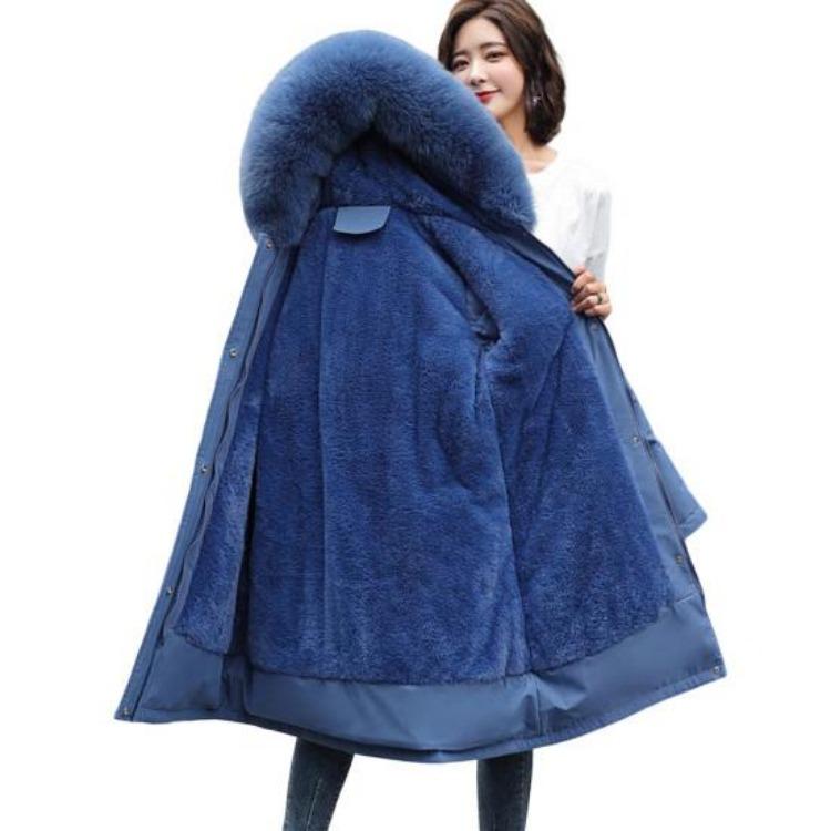 Winter Women Mid Length Plush Coat Long Sleeves Furry Hood Pockets Zipper Button Closure Plus Size Thick Cotton Lining Jacket XXXXXL синій
Winter Women Mid Length Plush Coat Long Sleeves Furry Hood Pockets Zipper Button Closure Plus Size Thick Cotton Lining Jacket XXXXXL синій