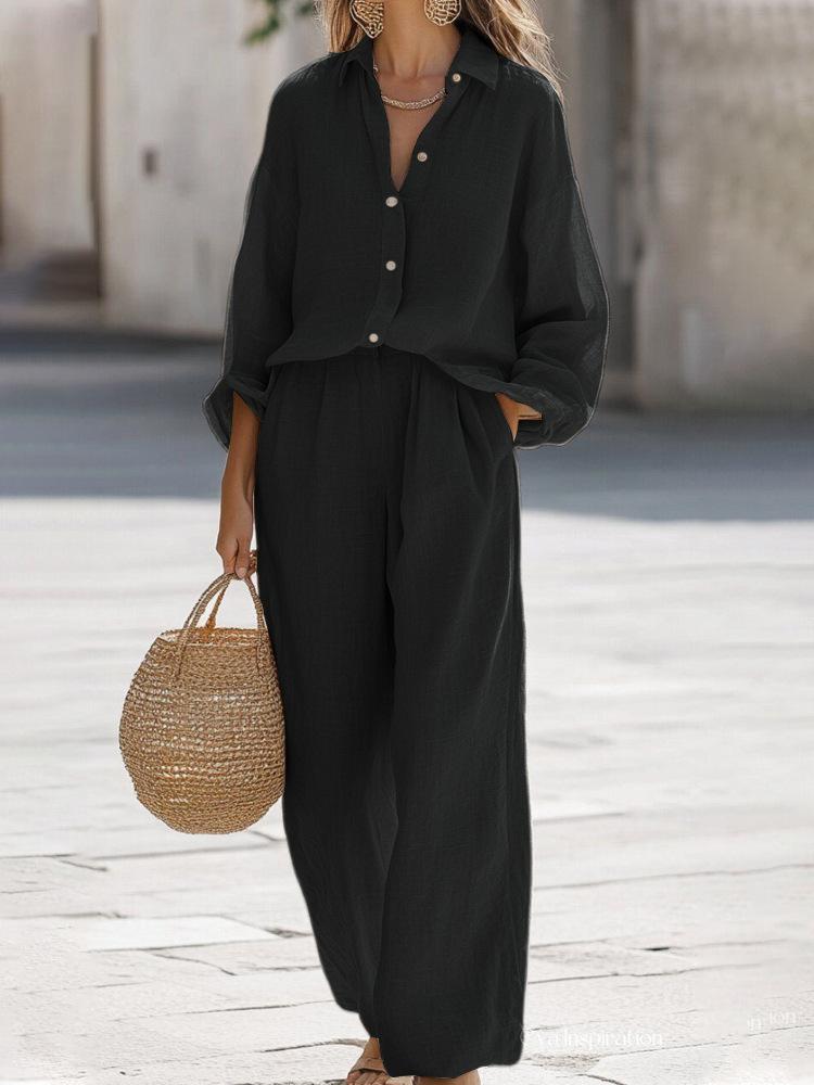 Womens Lapel Collar Button Front Shirt and Wide Leg Pants Two Piece Set 6 Colors XXXL чорний
Womens Lapel Collar Button Front Shirt and Wide Leg Pants Two Piece Set 6 Colors XXXL чорний