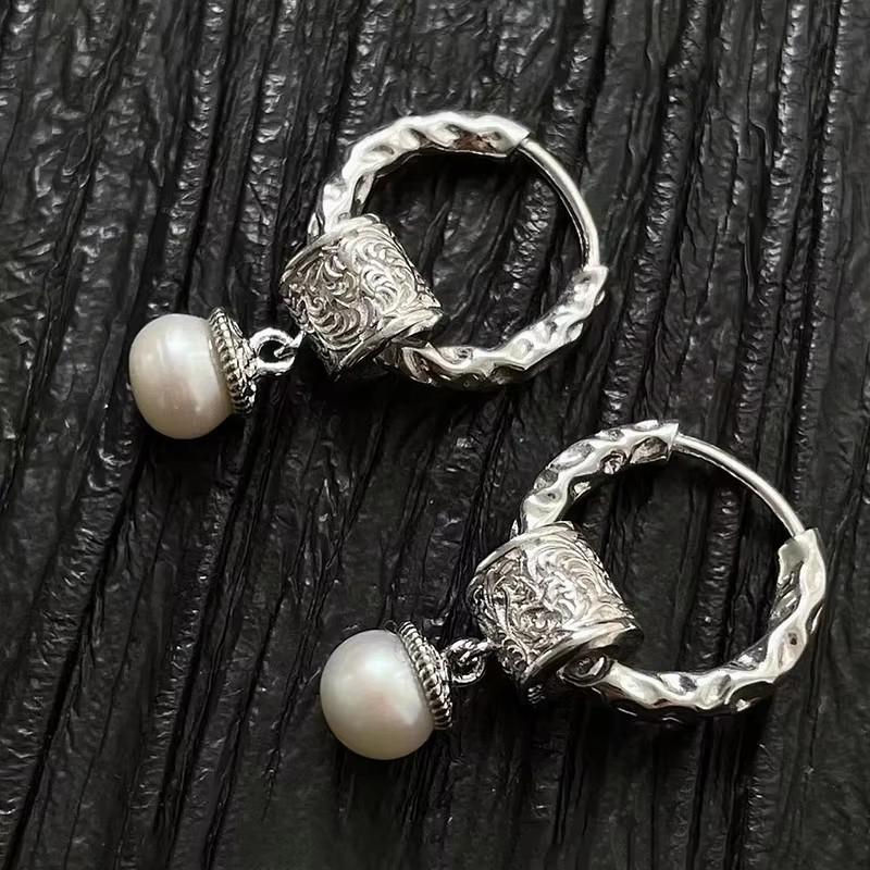 925 Silver Texture Flower Earrings For Women Gothic Trendy Simple Retro Earring Jewelry Party Accessories
925 Silver Texture Flower Earrings For Women Gothic Trendy Simple Retro Earring Jewelry Party Accessories