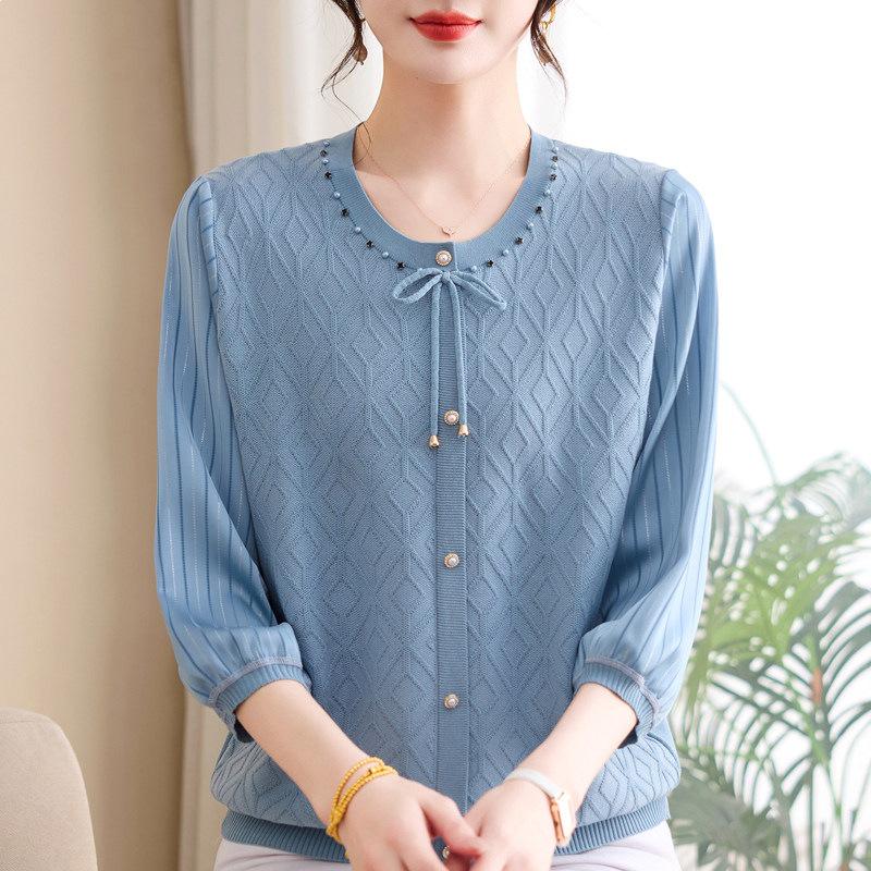 Chic Spring Gauze Sleeve Knit Top for Mid-Aged Women (2026 Style) M (85-100 lbs)
Chic Spring Gauze Sleeve Knit Top for Mid-Aged Women (2026 Style) M (85-100 lbs)