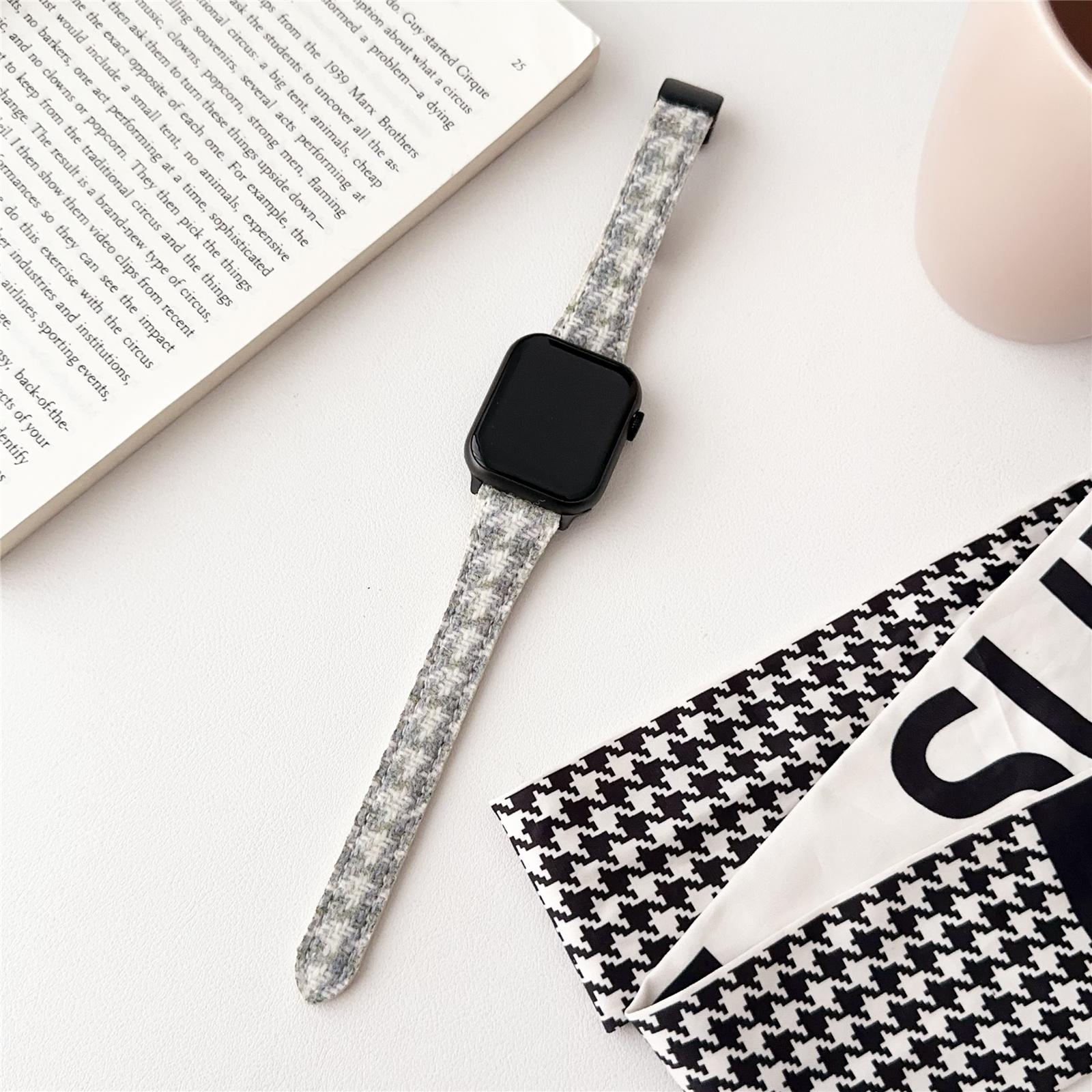 For Apple Watch Series 10 42mm/9 8 7 41mm/SE (2023) SE (2022) SE 6 5 4 40mm/3 2 1 38mm Houndstooth Woolen Watch Strap Beige
For Apple Watch Series 10 42mm/9 8 7 41mm/SE (2023) SE (2022) SE 6 5 4 40mm/3 2 1 38mm Houndstooth Woolen Watch Strap Beige