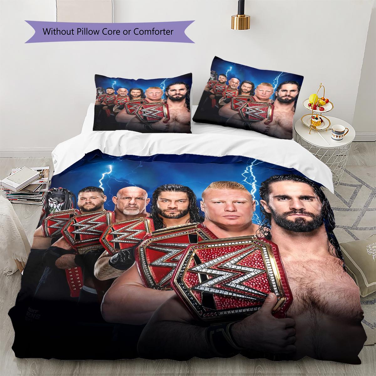 WWE Pattern Bedding Quilt Set Quilt Cover Pillowcase Home Decoration Gift (1 * duvet cover + 2 * pillowcase, without core) 155x200cm
WWE Pattern Bedding Quilt Set Quilt Cover Pillowcase Home Decoration Gift (1 * duvet cover + 2 * pillowcase, without core) 155x200cm