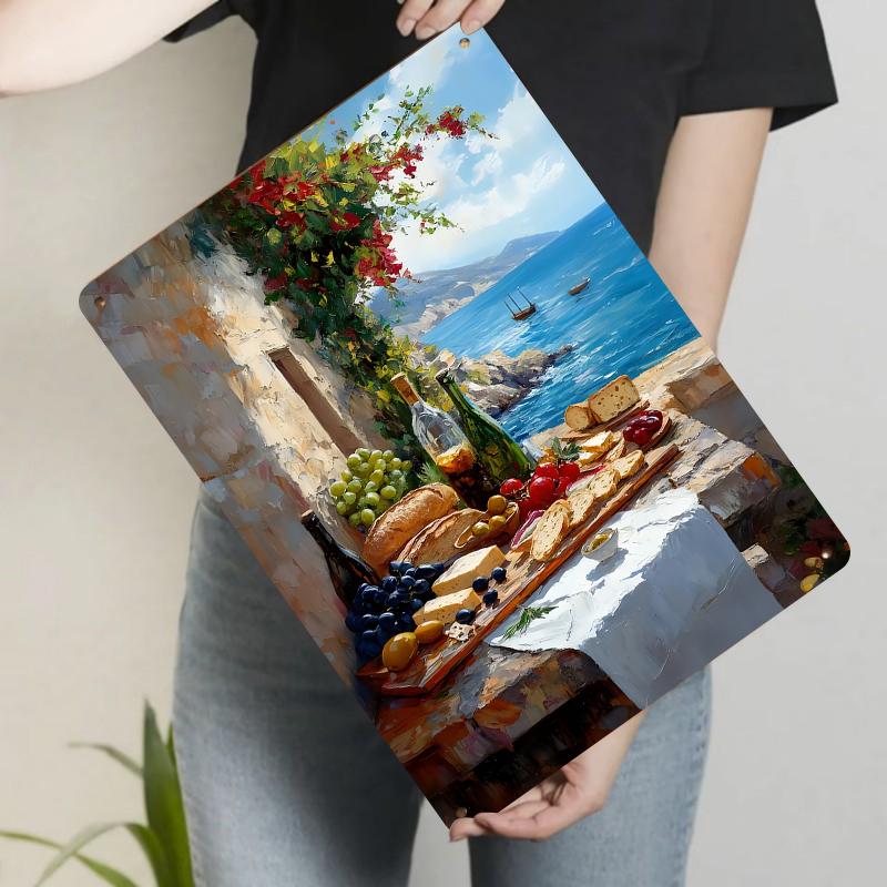 Mediterranean Seaview Iron Painting with Food Scene Vintage Metal Wall Art for Living Room Kitchen Decor 20x30cm(7.8x11.8inch)
Mediterranean Seaview Iron Painting with Food Scene Vintage Metal Wall Art for Living Room Kitchen Decor 20x30cm(7.8x11.8inch)
