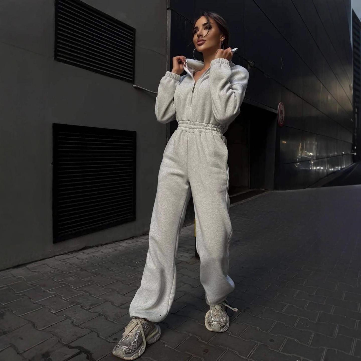 Women s European & American Spring/Autumn Long Sleeve Jumpsuit with Half Open Collar and Elastic Waist - Street Style Small
Women s European & American Spring/Autumn Long Sleeve Jumpsuit with Half Open Collar and Elastic Waist - Street Style Small