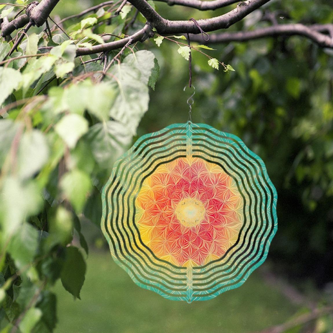 10 Inch Colorful Stained Glass Metal Wind Spinner with 360 Rotating Hook Outdoor Garden Decor for All Seasons Perfect Gift 01A
10 Inch Colorful Stained Glass Metal Wind Spinner with 360 Rotating Hook Outdoor Garden Decor for All Seasons Perfect Gift 01A