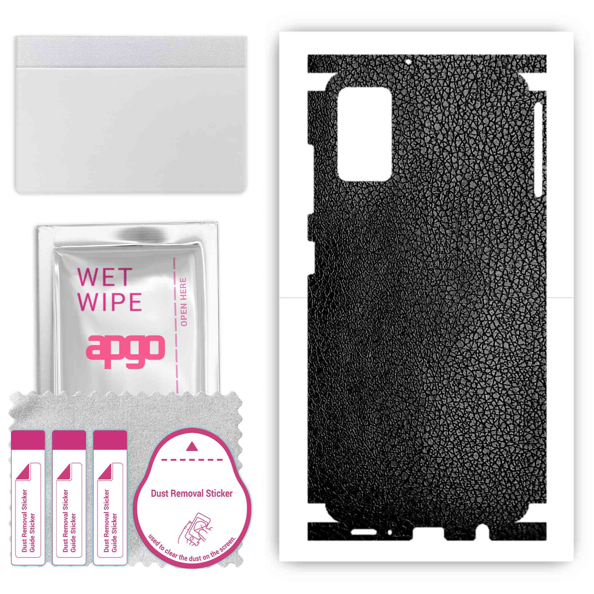 apgo Protective Skin Sticker for the back+sides compatible with Samsung Galaxy A41, Full Wrap Film, Foil, Vinyl - Pattern Black Leather
apgo Protective Skin Sticker for the back+sides compatible with Samsung Galaxy A41, Full Wrap Film, Foil, Vinyl - Pattern Black Leather