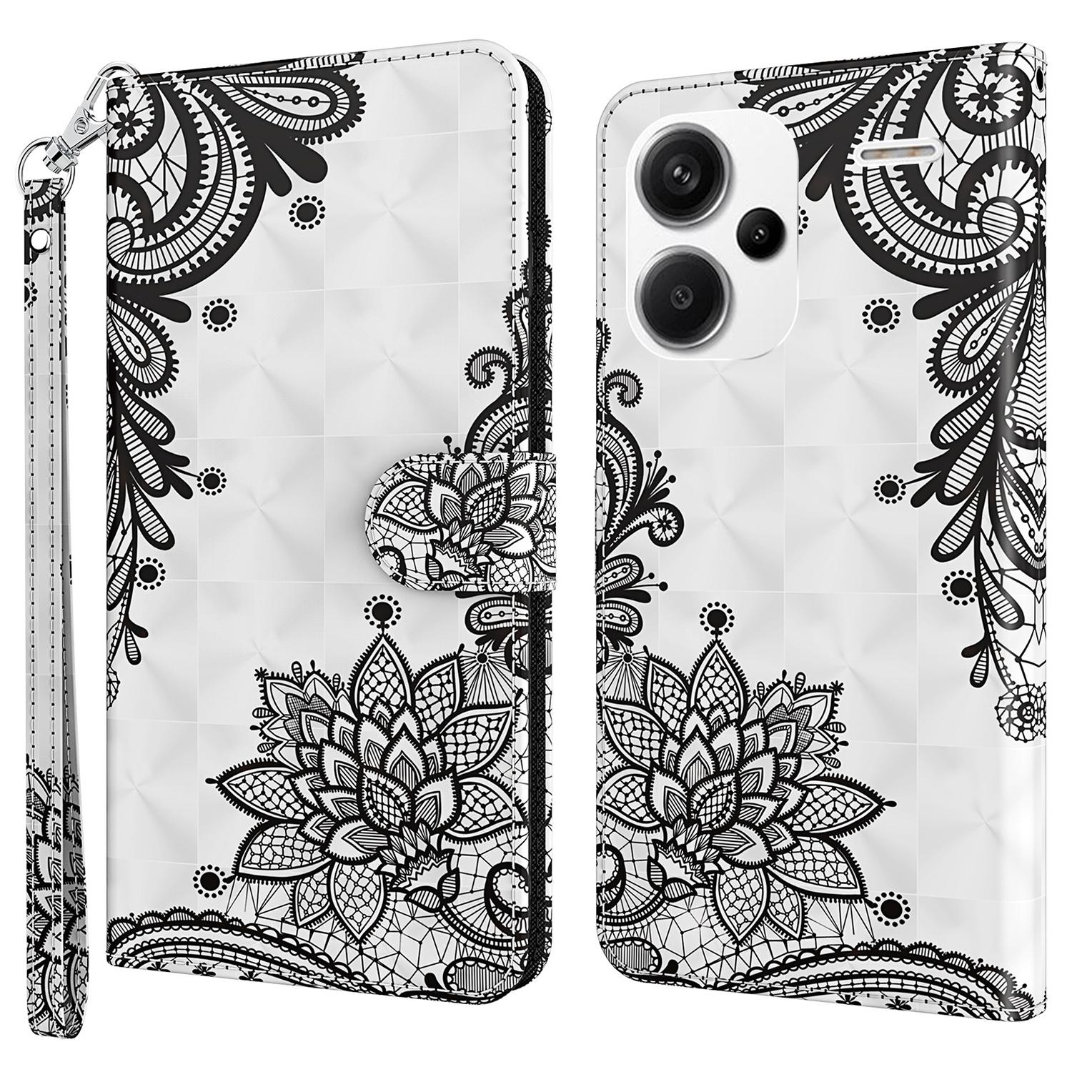 For Xiaomi Redmi Note 13 Pro+ 5G Case 3D Pattern Printing Leather Phone Cover with Hand Strap Lace Flower
For Xiaomi Redmi Note 13 Pro+ 5G Case 3D Pattern Printing Leather Phone Cover with Hand Strap Lace Flower