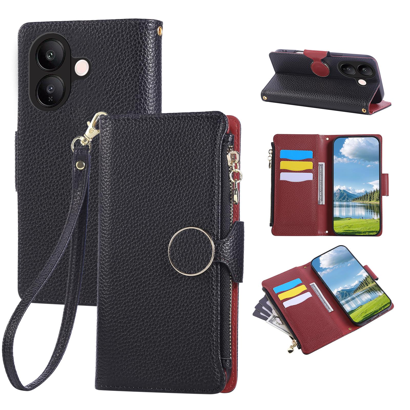 For vivo V60 Lite 5G Case Zipper Wallet Leather Phone Cover with Wrist Strap
For vivo V60 Lite 5G Case Zipper Wallet Leather Phone Cover with Wrist Strap