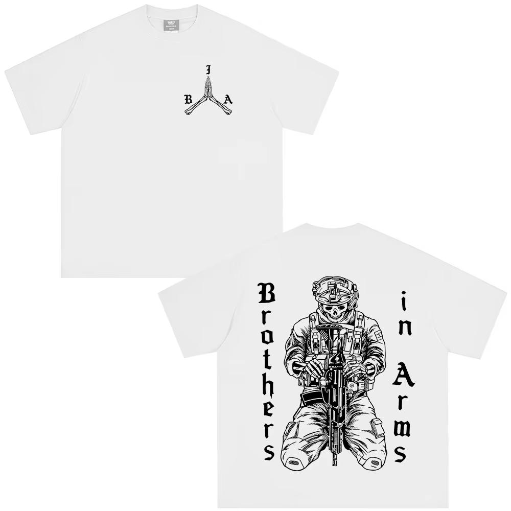 Brothers in Arms Skeleton Double Sided Printed Tshirt Unisex Women Clothing Summer Casual pure Cotton Short Sleeves Top Streetwear M
Brothers in Arms Skeleton Double Sided Printed Tshirt Unisex Women Clothing Summer Casual pure Cotton Short Sleeves Top Streetwear M