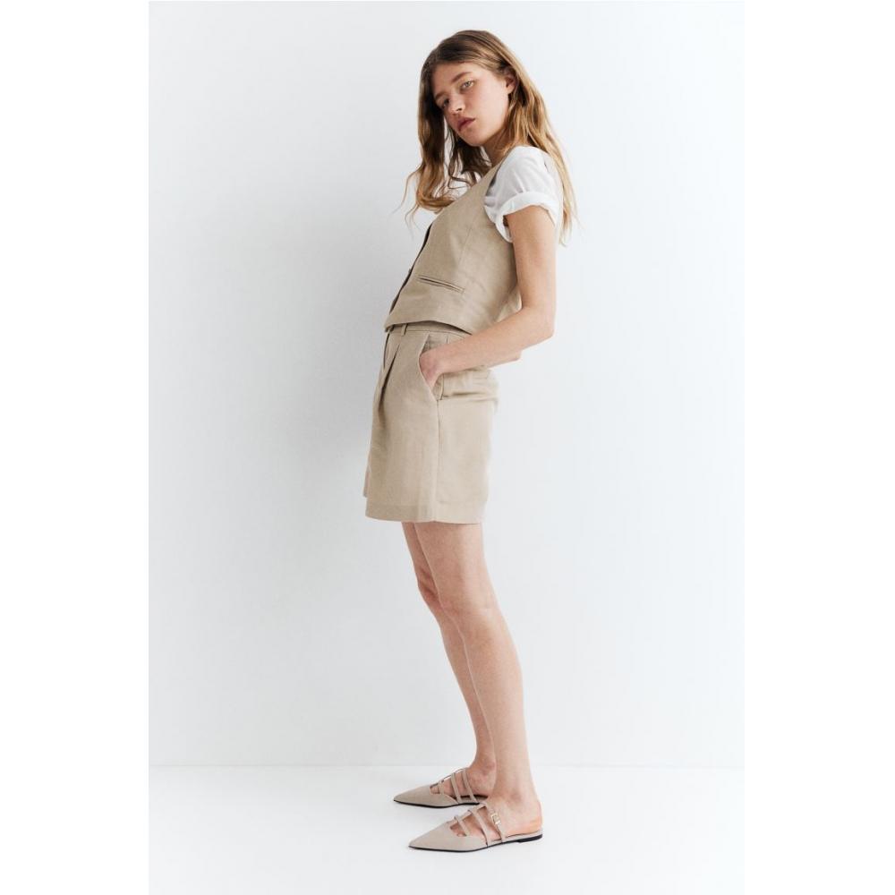 Шорты из льняной смеси HM Бежевые 
Шорты из льняной смеси HM Бежевые