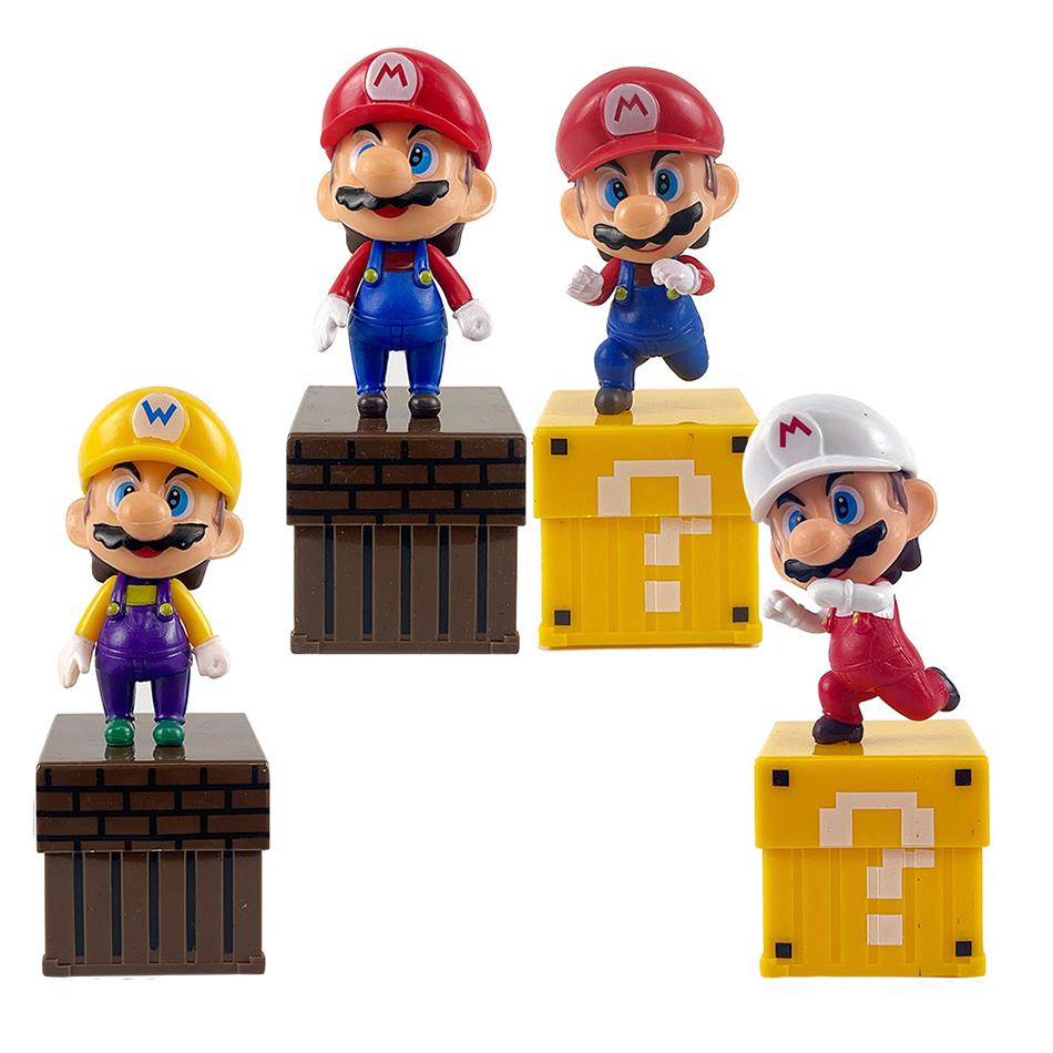 4pcs/set Super Marios Action Figure Model Doll Cake Decoration Room Car Ornaments Anime Peripherals Children Playthings
4pcs/set Super Marios Action Figure Model Doll Cake Decoration Room Car Ornaments Anime Peripherals Children Playthings
