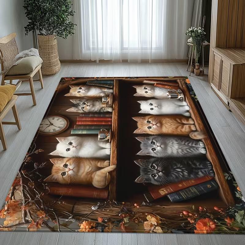 Cats Bookshelves HD Printed Carpet Living Room Bedroom Study Room Rug Nursery Hallway Porch Floor Mat Indoor Entrance Door Mat 40x60CM
Cats Bookshelves HD Printed Carpet Living Room Bedroom Study Room Rug Nursery Hallway Porch Floor Mat Indoor Entrance Door Mat 40x60CM