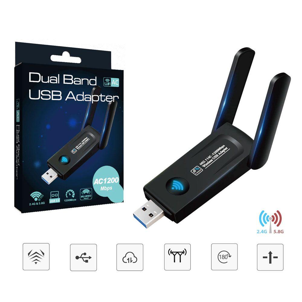 Card Dual Bands Network Card WIFI Dongle 1200Mbps Wifi Adapter Wi-fi Receiver Wireless Adapter чорний
Card Dual Bands Network Card WIFI Dongle 1200Mbps Wifi Adapter Wi-fi Receiver Wireless Adapter чорний