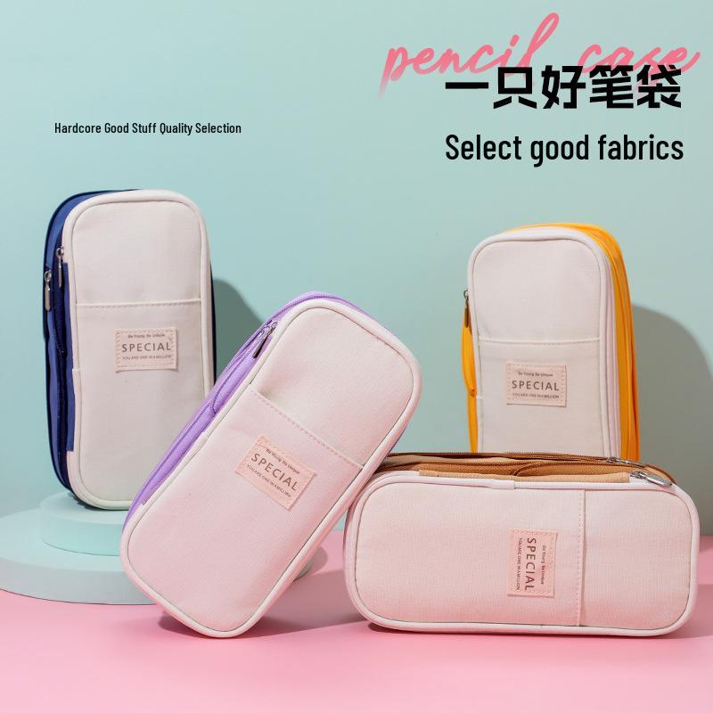 Colorblock Canvas Telescopic Pencil Case, Multifunctional Double Zipper, Convertible, Large Capacity Pencil Bag for Students
Colorblock Canvas Telescopic Pencil Case, Multifunctional Double Zipper, Convertible, Large Capacity Pencil Bag for Students