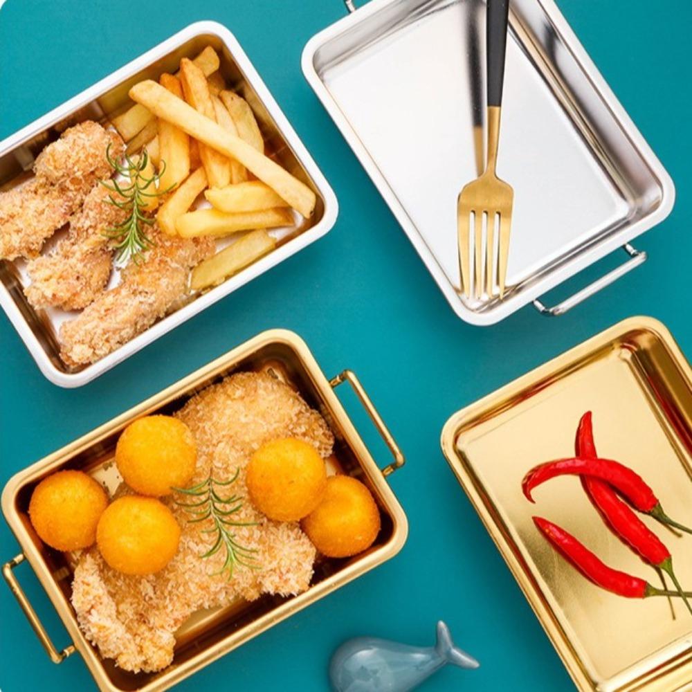 304 Stainless Steel Snack Plate with Ear French Fries Basket Creative Cooler Dish Fried Chicken Silver without Ear
304 Stainless Steel Snack Plate with Ear French Fries Basket Creative Cooler Dish Fried Chicken Silver without Ear