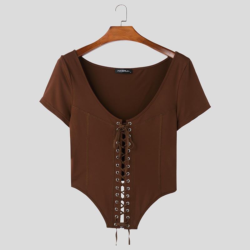 INCERUN Мужские летние футболки с коротким рукавом, однотонные, с оборками, облегающие, бандажные, укороченные, топы
INCERUN Мужские летние футболки с коротким рукавом, однотонные, с оборками, облегающие, бандажные, укороченные, топы