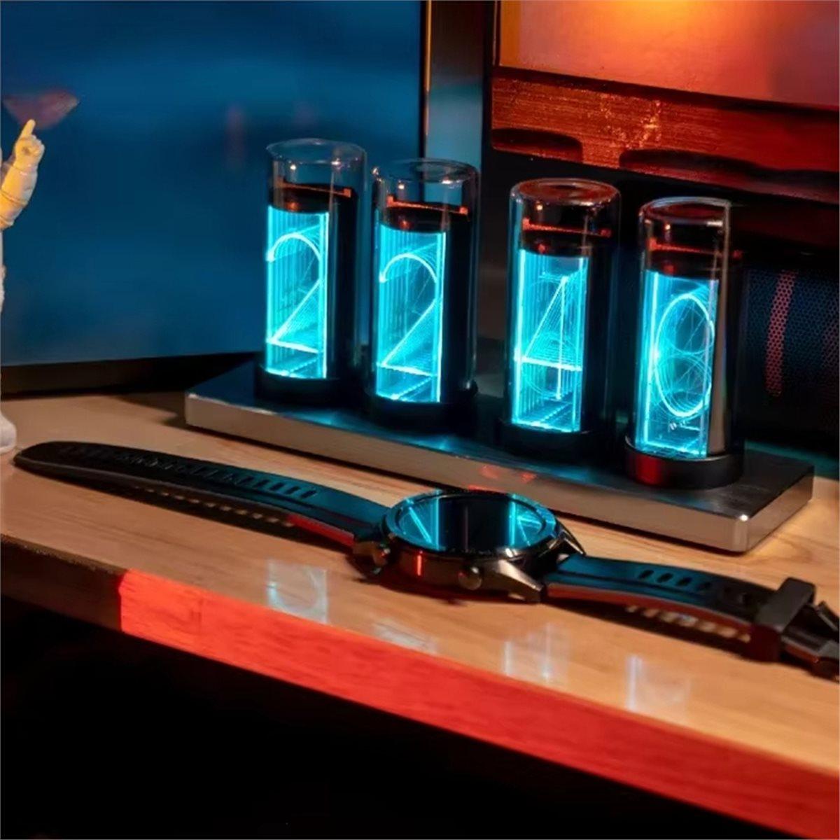2026 New Digital Glow Tube Clock Metal Wood RGB Table Clock LED Silent Luxury Electronic Desktop Clocks Vintage Digital Watch China Mainland
2026 New Digital Glow Tube Clock Metal Wood RGB Table Clock LED Silent Luxury Electronic Desktop Clocks Vintage Digital Watch China Mainland