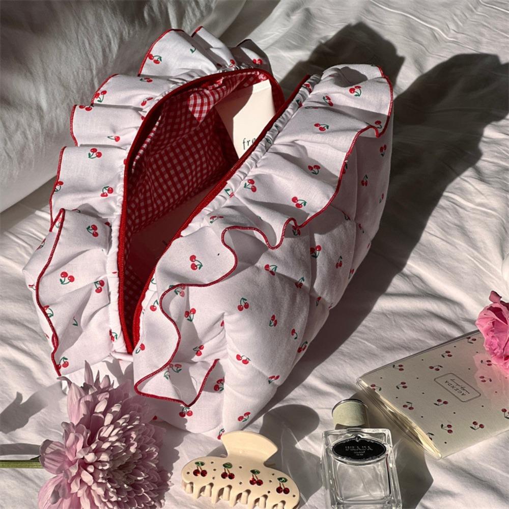 Cherry Printed Ruffle Makeup Bag with Zipper Wash Storage Bag Sweet Toiletry Organizer Outdoor Cherry
Cherry Printed Ruffle Makeup Bag with Zipper Wash Storage Bag Sweet Toiletry Organizer Outdoor Cherry