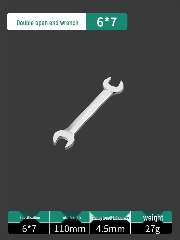 Dual-Head Open-End Wrench Set 8-10mm, Household Small Tool with Fixed Bright Surface.
Dual-Head Open-End Wrench Set 8-10mm, Household Small Tool with Fixed Bright Surface.