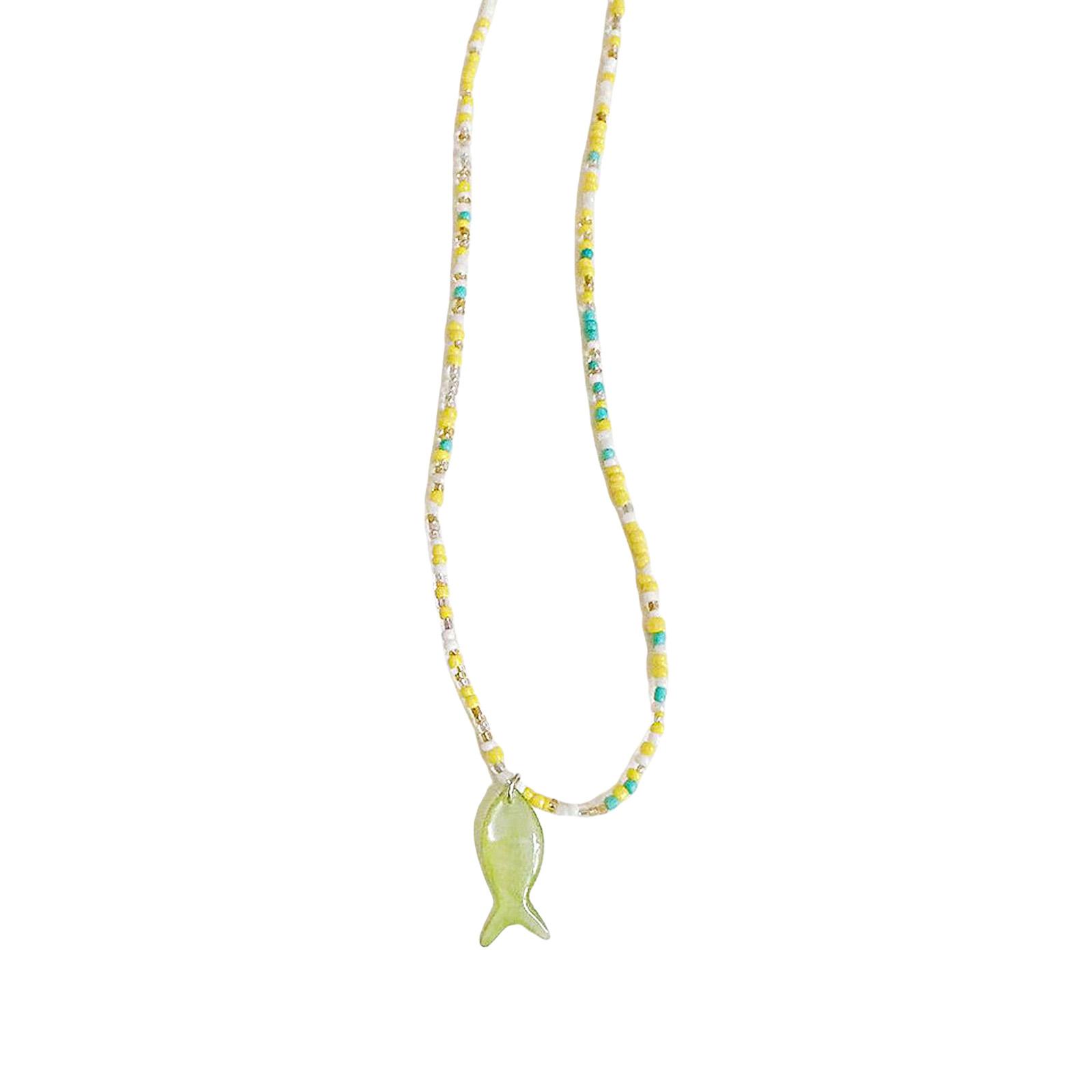 Colorful Bead Fish Charm Necklace Adjustable Length Clavicle Chain Retro Style Jewelry for Everyday Casual Wear зелёный
Colorful Bead Fish Charm Necklace Adjustable Length Clavicle Chain Retro Style Jewelry for Everyday Casual Wear зелёный