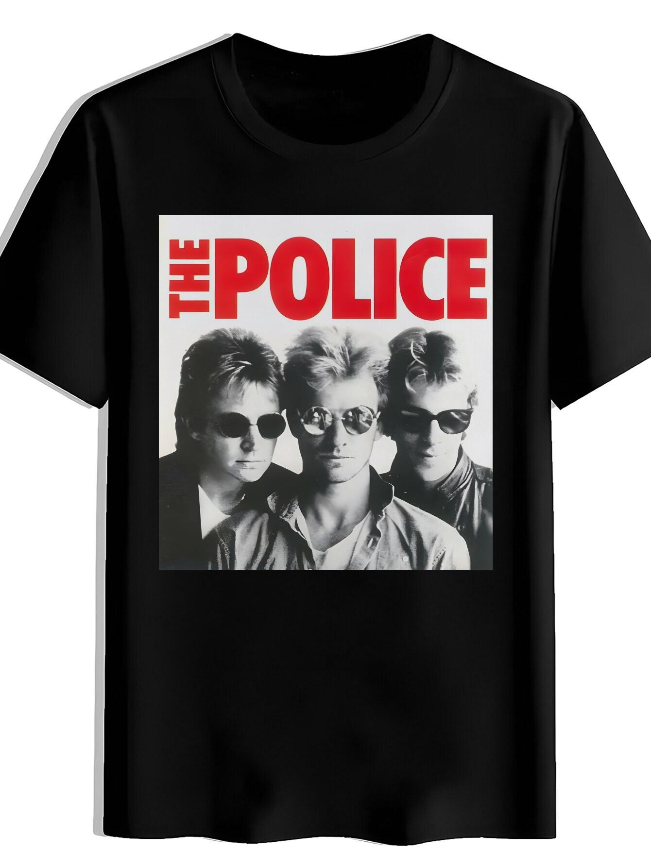 Retro Rock Band Graphic T-shirt - Summer Casual Crew Neck Polyester Tee with The Police Band Print XXL
Retro Rock Band Graphic T-shirt - Summer Casual Crew Neck Polyester Tee with The Police Band Print XXL