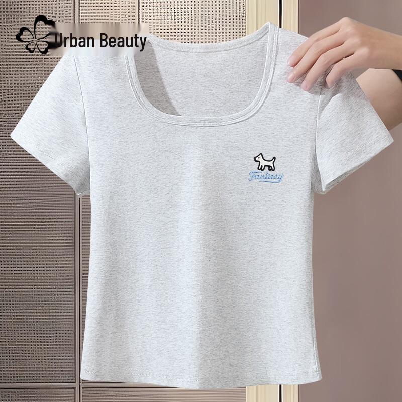 Women s Square Neck Short Sleeve T-shirt with Puppy Design L
Women s Square Neck Short Sleeve T-shirt with Puppy Design L