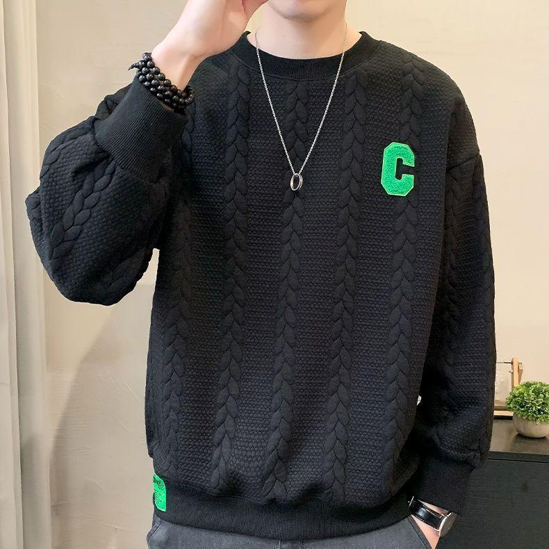Men s Fleece-Lined Striped Cable Knit Sweatshirt, Hong Kong Style, Autumn/Winter, Round Neck M 95-110 jin
Men s Fleece-Lined Striped Cable Knit Sweatshirt, Hong Kong Style, Autumn/Winter, Round Neck M 95-110 jin