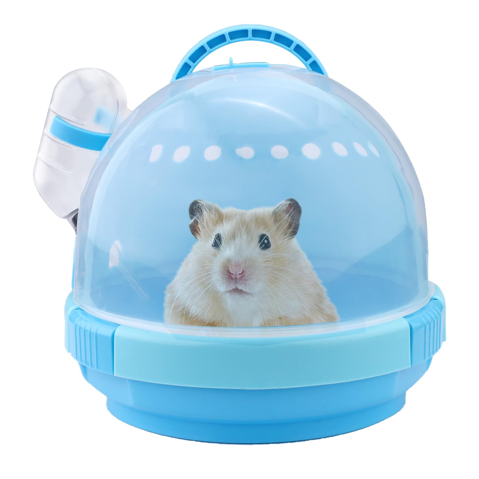 Ultra Breathable Blue Hamster Travel Carrier with Water Bottle & Handle, Secure Small Pet Cage for Gerbil Mouse Hedgehog
Ultra Breathable Blue Hamster Travel Carrier with Water Bottle & Handle, Secure Small Pet Cage for Gerbil Mouse Hedgehog