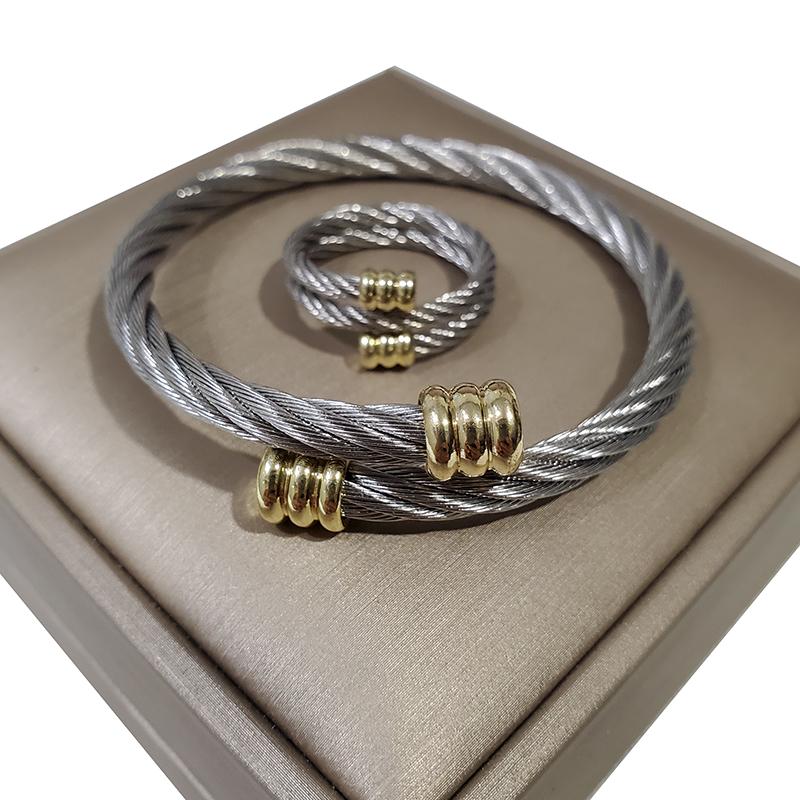 316L Stainless Steel Bracelet Ring Set Combination Stacked Matching Couples Jewelry Titanium Steel Bracelet Ring Jewelry Suit золотий
316L Stainless Steel Bracelet Ring Set Combination Stacked Matching Couples Jewelry Titanium Steel Bracelet Ring Jewelry Suit золотий
