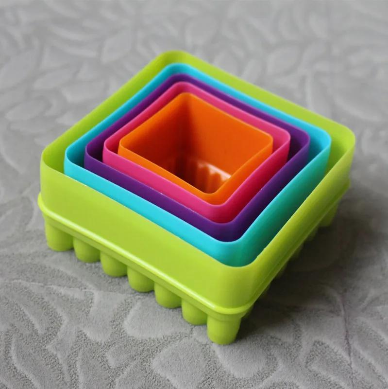 Пластиковые формочки для печенья, набор рождественских формочек для печенья, цветок, звезда, сердце, круглая, квадратная, снеговик, форма для печенья