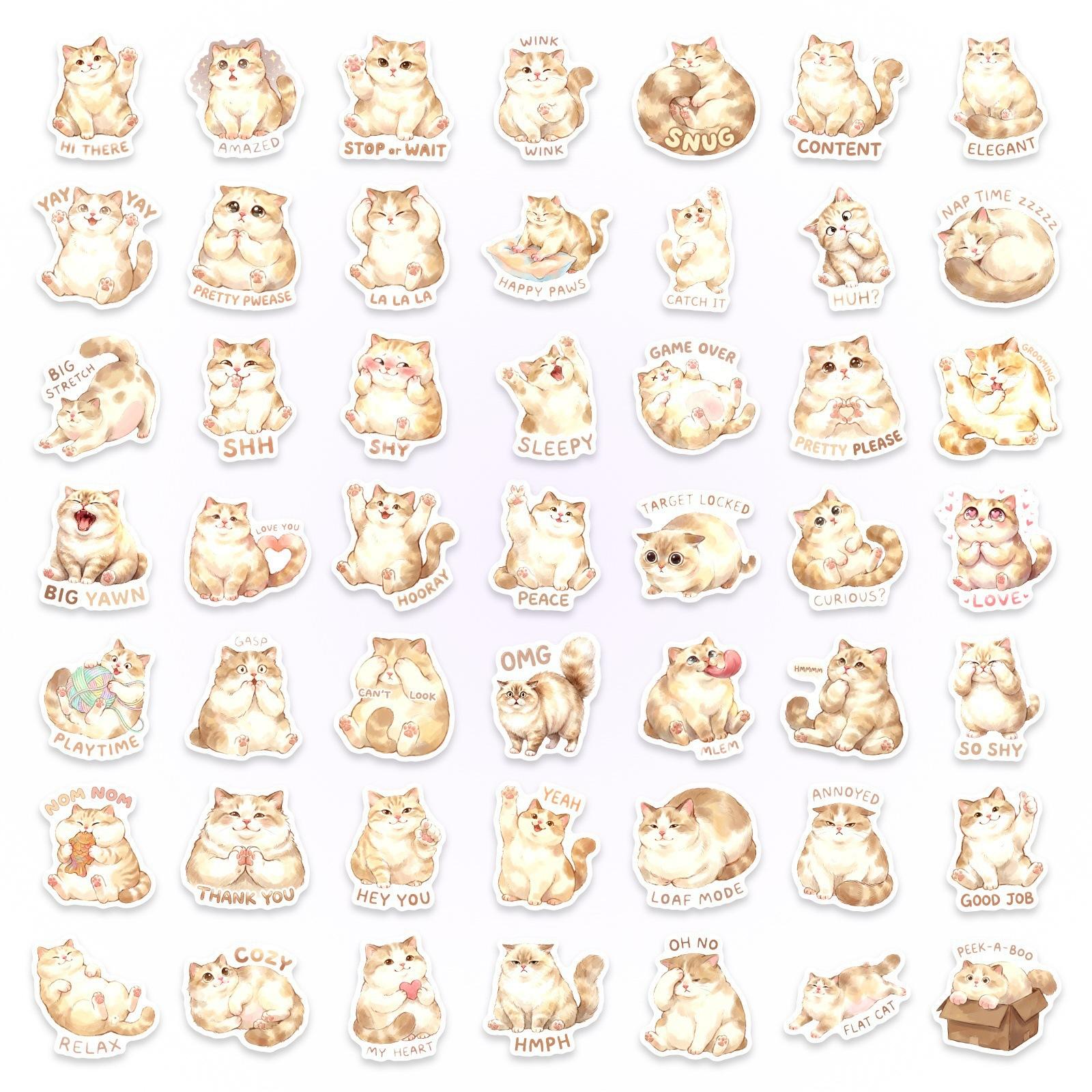 50 Cute Fat Cat Cartoon Stickers Cute Pet Cat Water Cup Suitcase Decoration Waterproof Pp Stickers
50 Cute Fat Cat Cartoon Stickers Cute Pet Cat Water Cup Suitcase Decoration Waterproof Pp Stickers