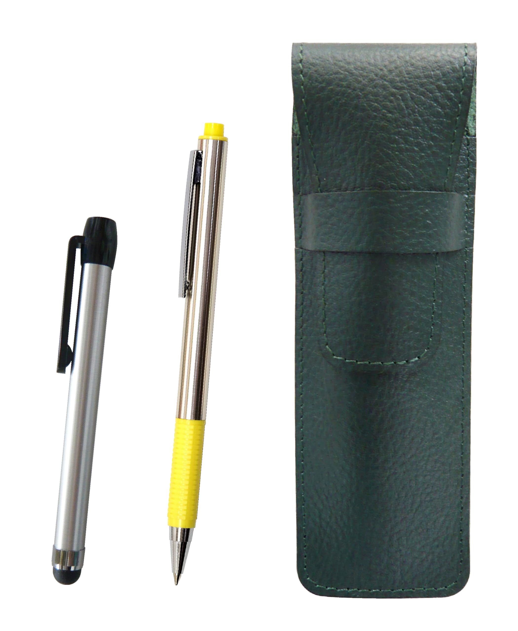 Grained leather pencil case moss green Metal touch bar silver and FB325 aluminum straight knock ballpoint pen set Yellow SASMG-ALST-FB325-Y
Grained leather pencil case moss green Metal touch bar silver and FB325 aluminum straight knock ballpoint pen set Yellow SASMG-ALST-FB325-Y