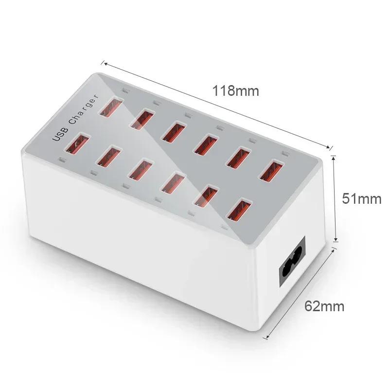 USB Charging Station 60W 12-Ports USB Wall Charger for Multiple Devices Charging Power USB Charger Hub Charging Block Desk US Plug
USB Charging Station 60W 12-Ports USB Wall Charger for Multiple Devices Charging Power USB Charger Hub Charging Block Desk US Plug