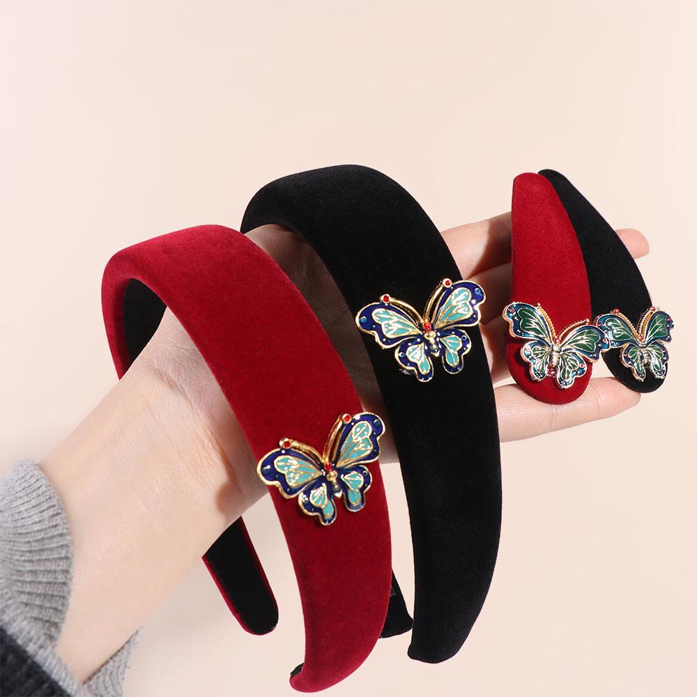 Chinese Style Ethnic Style Hair Hoop Velvet Bangs Clip Sweet Butterfly Hair Band Cheongsam Red Hair Clip
Chinese Style Ethnic Style Hair Hoop Velvet Bangs Clip Sweet Butterfly Hair Band Cheongsam Red Hair Clip